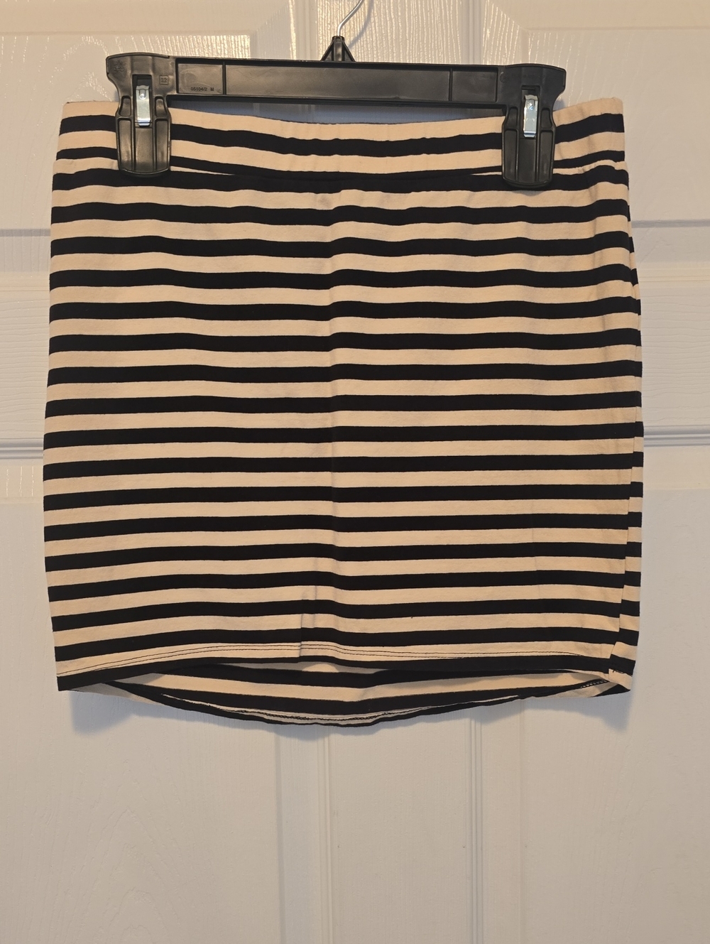 Classic Black and Cream Striped Skirt